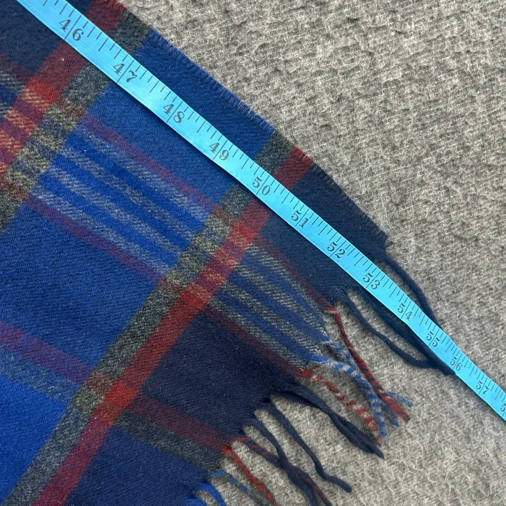 100% Cashmere Scarf Tartan Hand Tailored Neck Scarf Fringe Rectangle Plaid